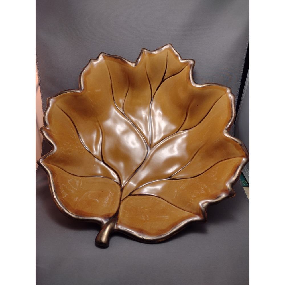 Target Home Maple Leaf Fall Autumn Stoneware Serving Bowl Dish‎ Home Decor